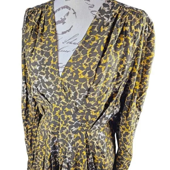Isabel Marant Étoile Arone Long-Sleeve Abstract-Print Dress Size 34 EU - 2 US‎